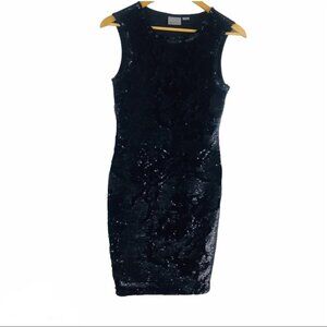 Vero Moda Black Sequin Bodycon Fitted Womed Mini Dress Women Size XS